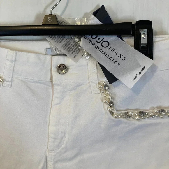 LIU Jo women's size 31 embellished ankle crop super stretch push up denim jeans - Picture 3 of 7